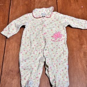 VTG Carters Terry Cloth Floral Spring Footie Pajama - 6-9 M